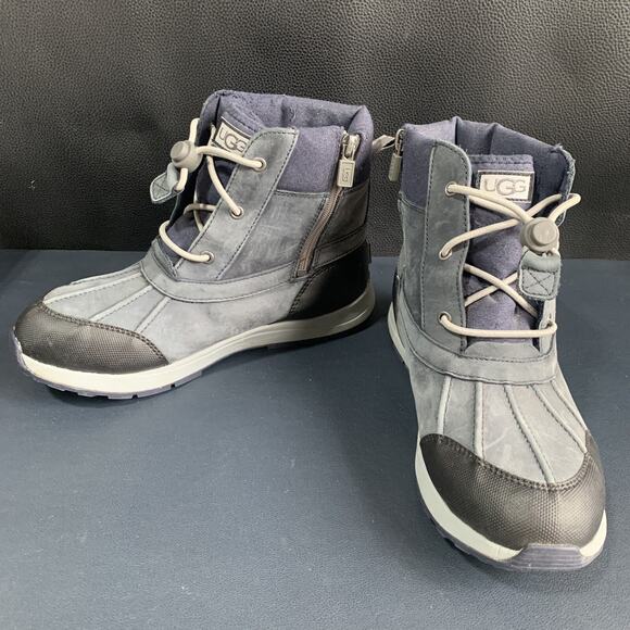 UGG Blue Gray Leather Turlock Snow Boots Men’s Size 6. 200 G Thinsulate Zip Up. main image 12